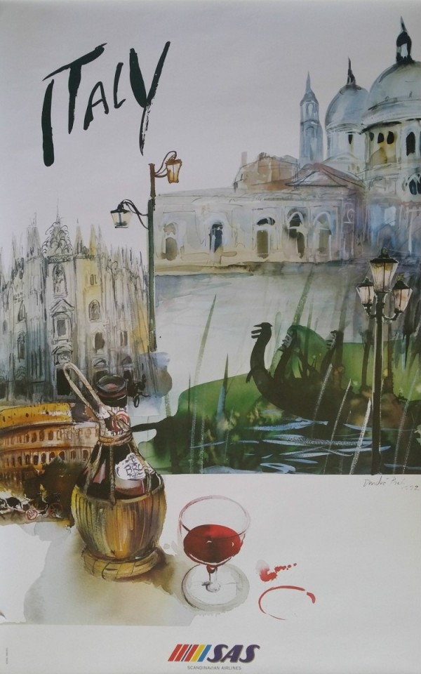 Italy Travel Poster by SAS by VINTAGE POSTER